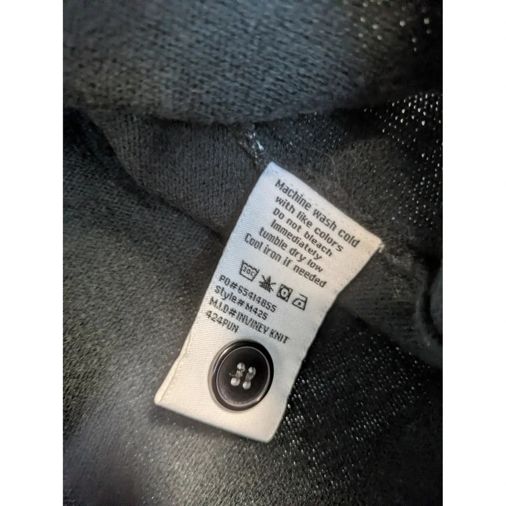 Harriton Cardigan Men's 2XL Black V-Neck Button Front Embroidered Logo